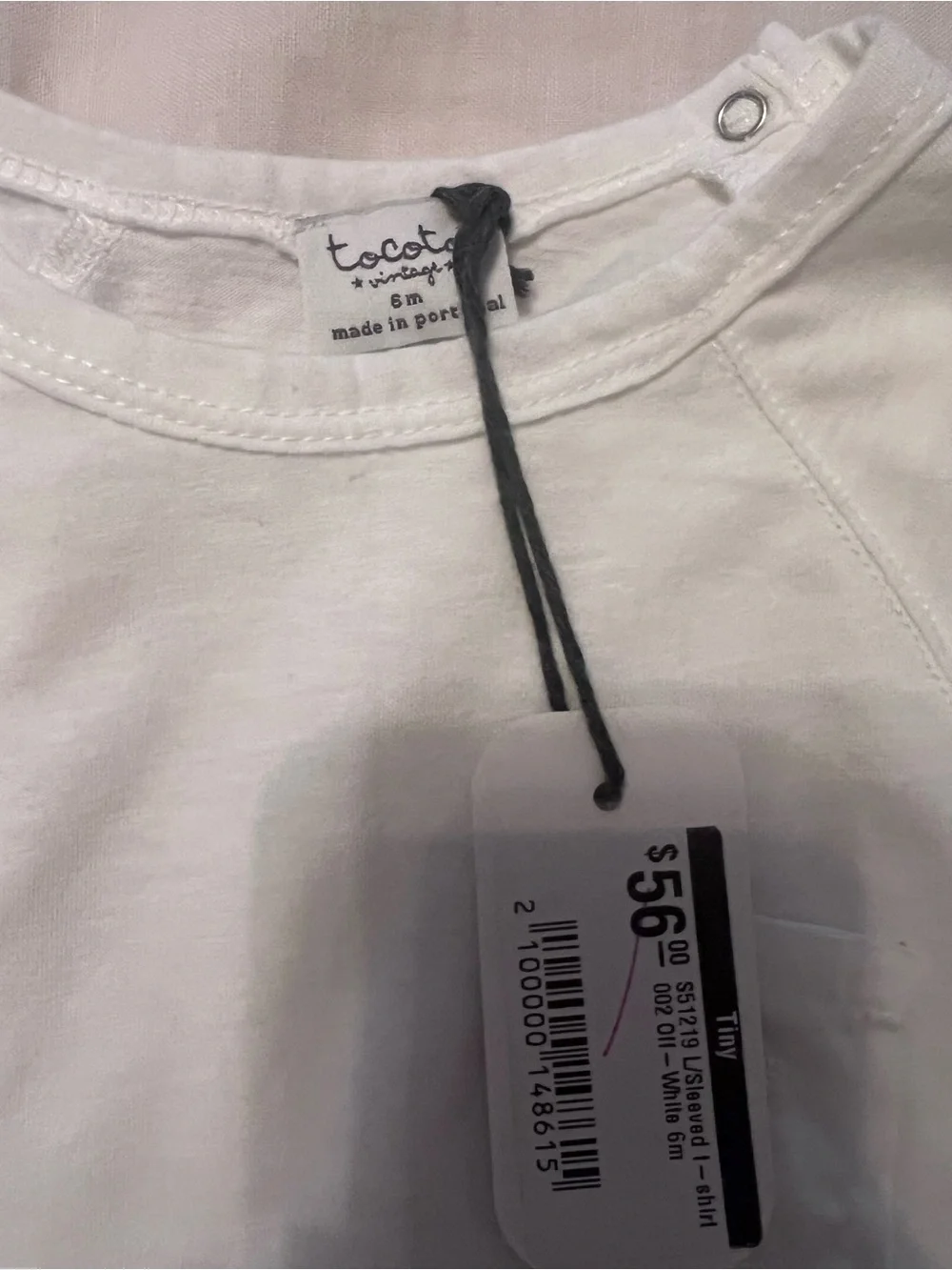 Tocoto Vintage Long-Sleeve Pocket Tee - White